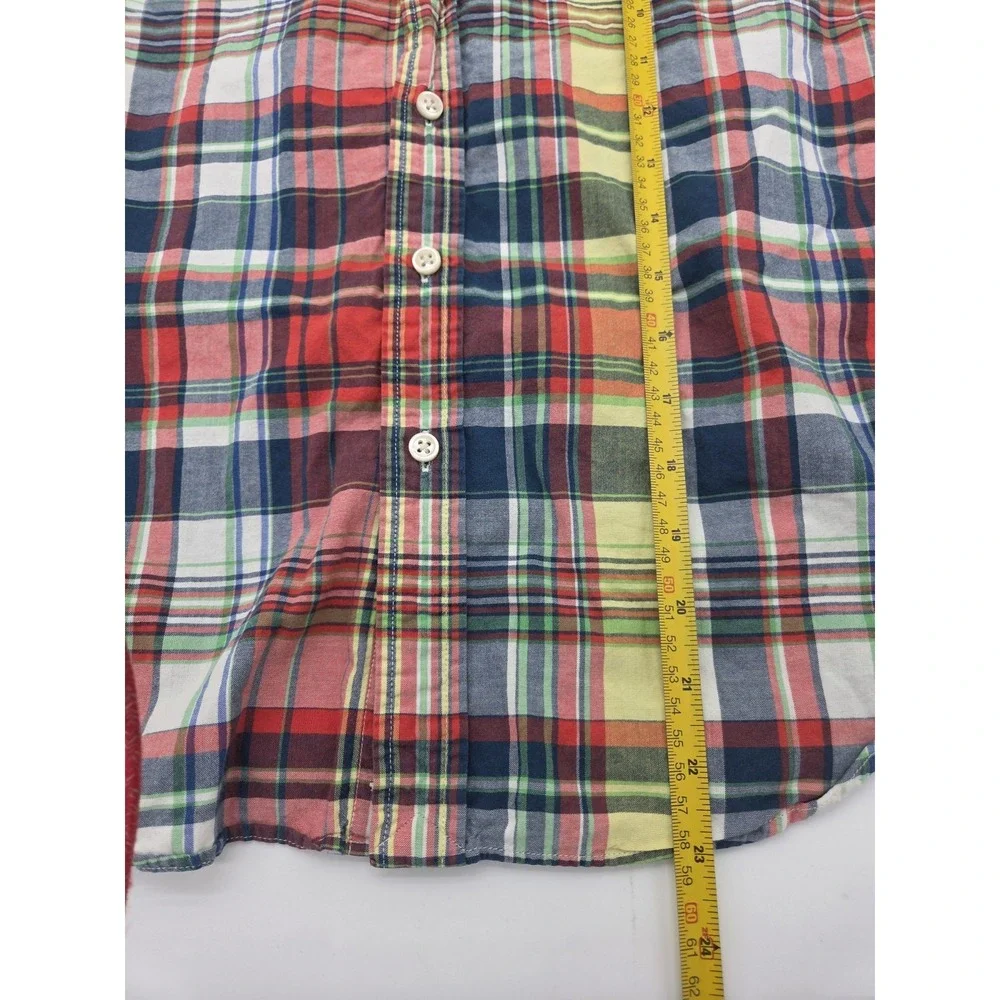 Ralph Lauren Boys M (12-14) Button Shirt Collared Casual Plaid Long Sleeve Y2K